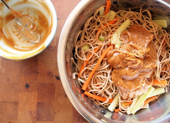 whole wheat peanut noodles